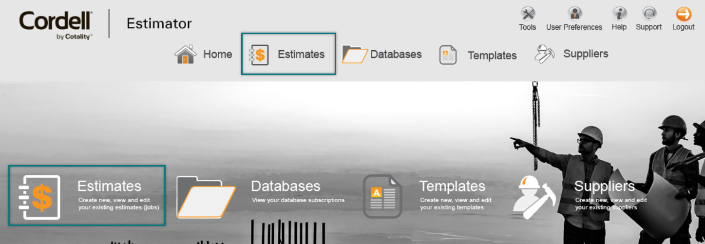 Accessing estimates from the homepage.png